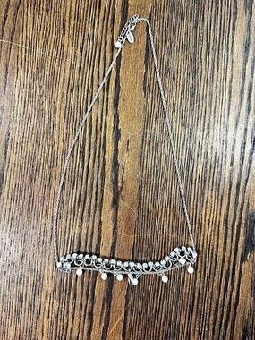 Jewel Kade Silver Tone Layered Chain Necklace Faux Pearl Beaded Statement